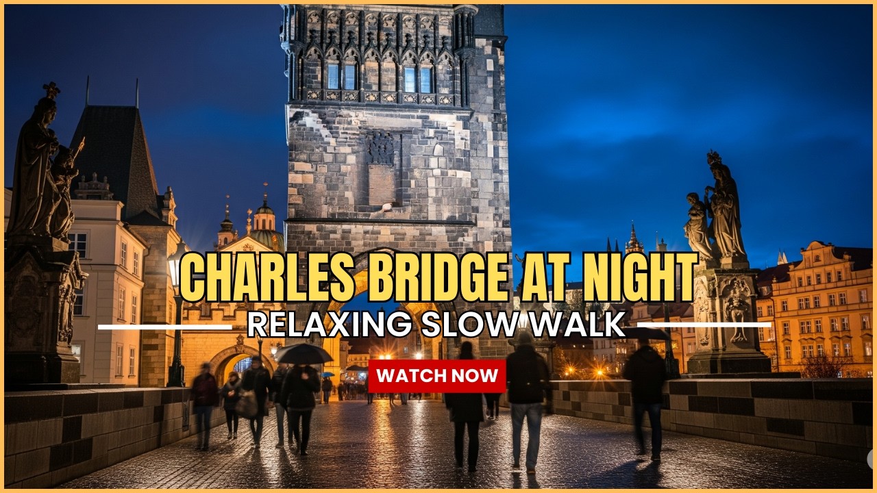 Relaxing Walk in Prague – Charles Bridge and Evening Streets