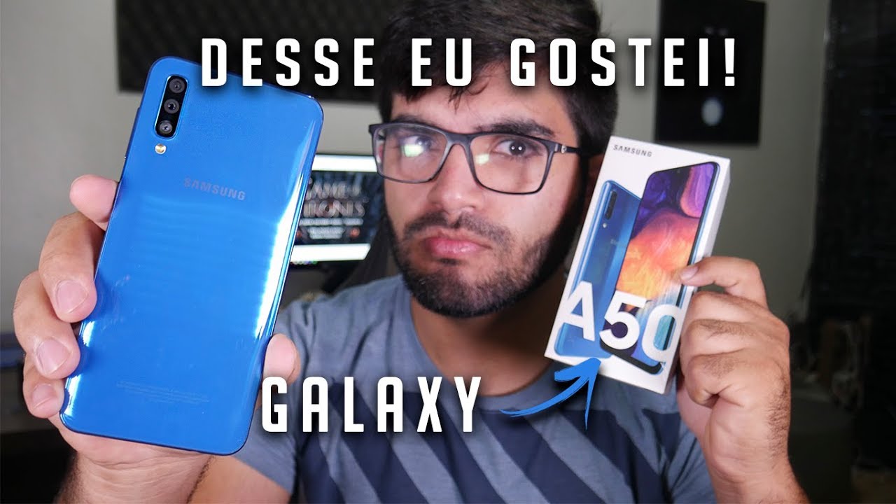 GALAXY A50, Primeiro intermediário da SAMSUNG que eu GOSTEI! | Unboxing+Comparações