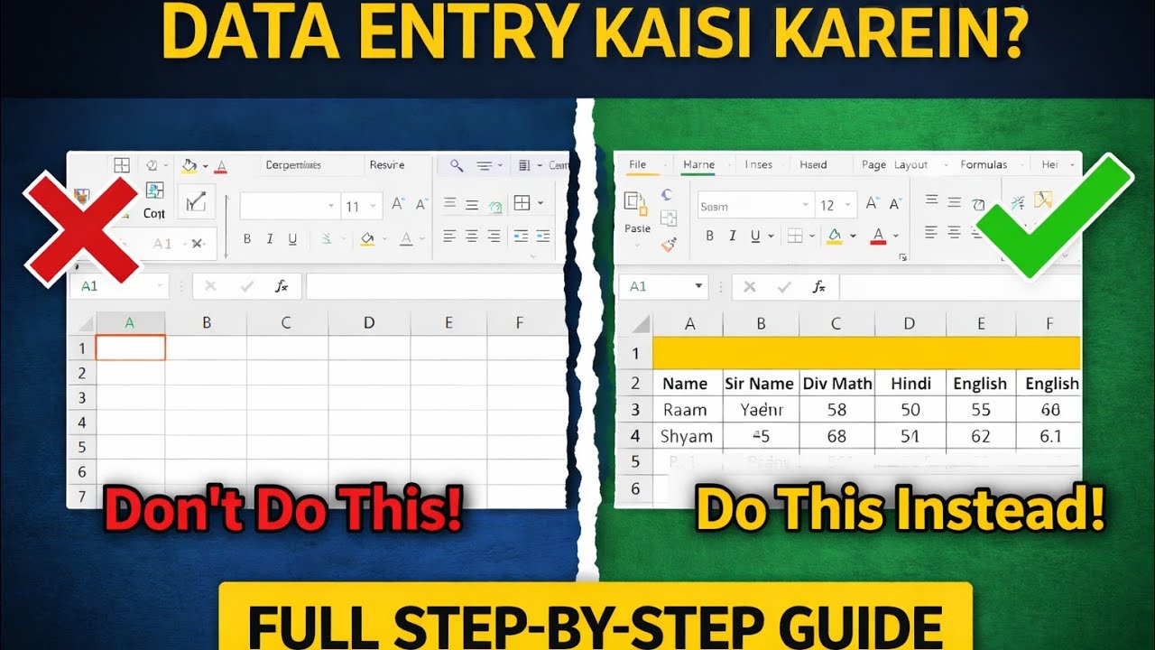 Data Entry Kaise Karein? | Student Marksheet in Excel | Top 7 Formulas Masterclass 🚀