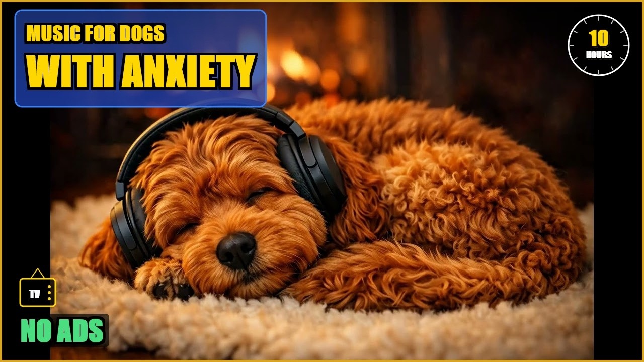 Dog Calm Music | Cozy Fireplace Sleep | 10 Hours 🔥 (4K)