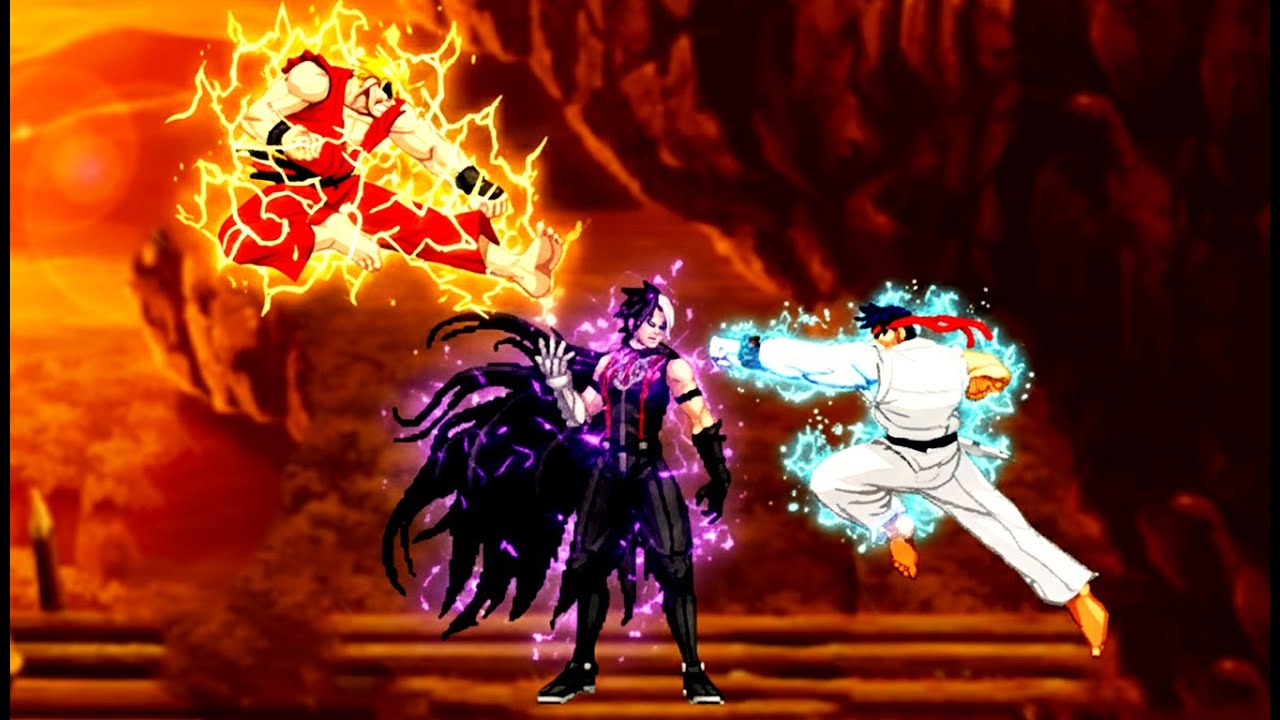 [Street Fighter Mugens ] Ken Fire & Thunder Ryu Vs Nameless