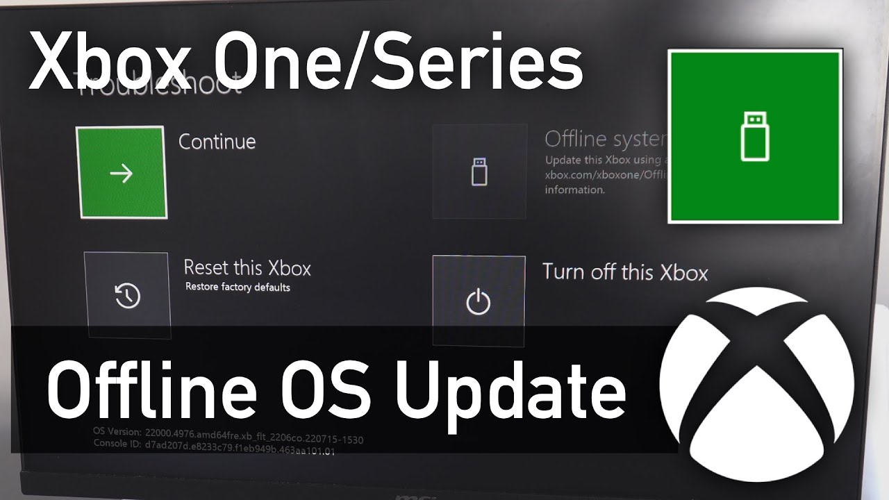Как обновить Xbox One/Series X|S в автономном режиме (2022+)