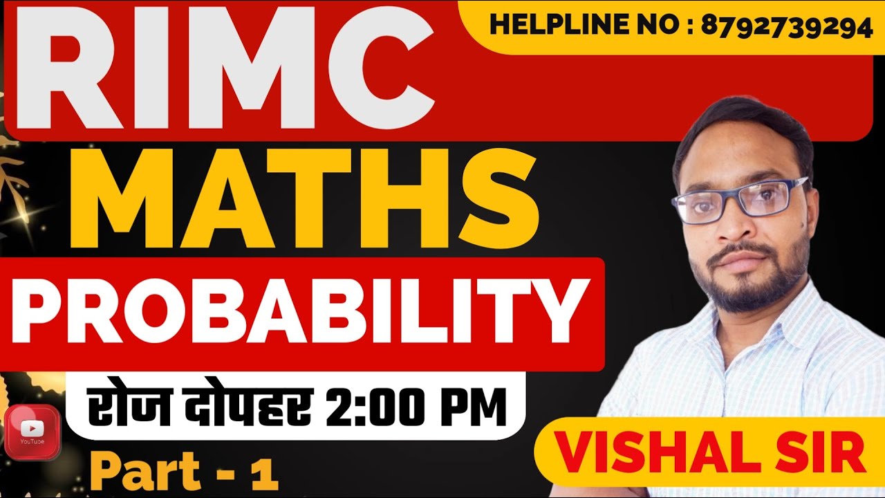 RIMC Maths | Probability | Part - 1 | Vishal Sir | Sukhoi Academy