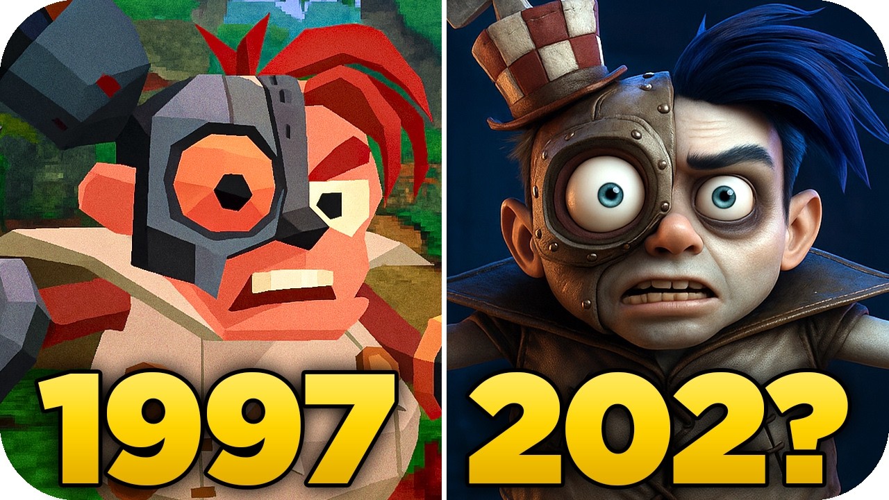Evolution of N. Gin in Crash Bandicoot Games (1997 - 2025)