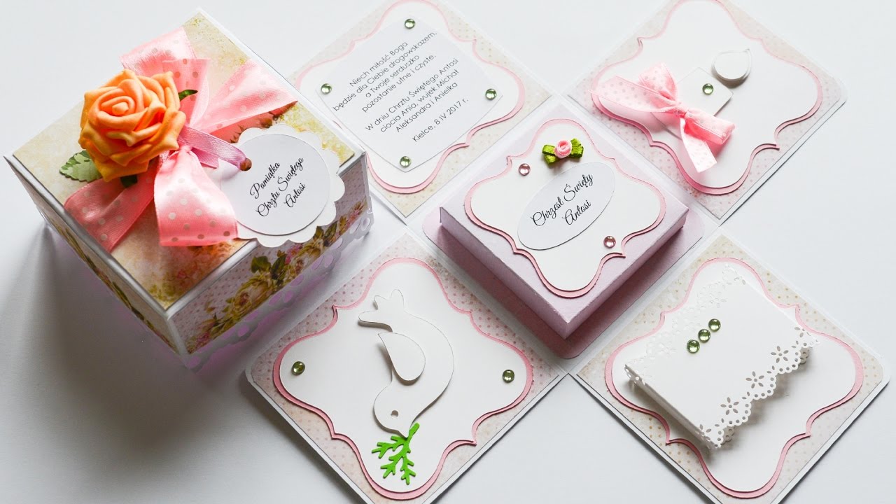 How to Make - Exploding Box Baby Gift Baptism - Step by Step DIY | Eksplodujące Pudełko Chrzest
