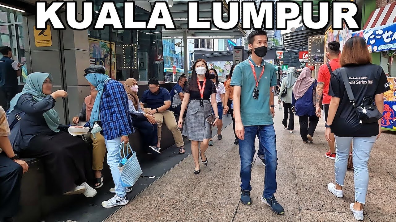 Walking from Bukit Bintang to Petronas Towers, Kuala Lumpur Malaysia 4K