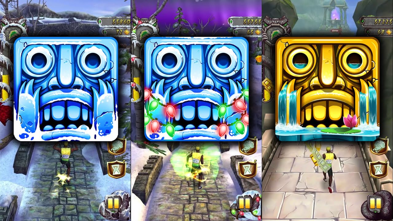 Temple Run 2 Frozen Shadows Vs Frozen Festival Vs Enchanted Palace - endless run 3 in 1 gameplay
