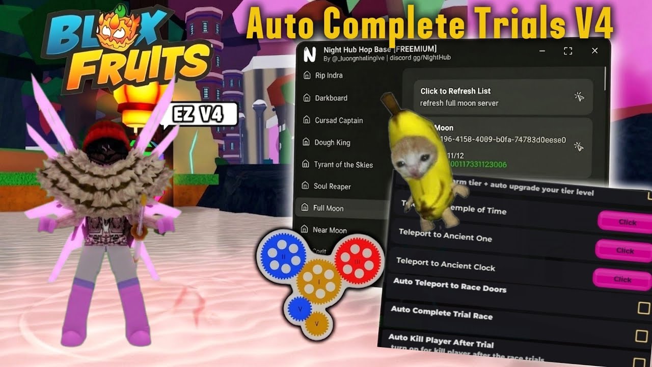 [🔥BEST] Banana Cat Hub Script!(AUTO TRIAL V4+FULL MOON SERVER HOP)