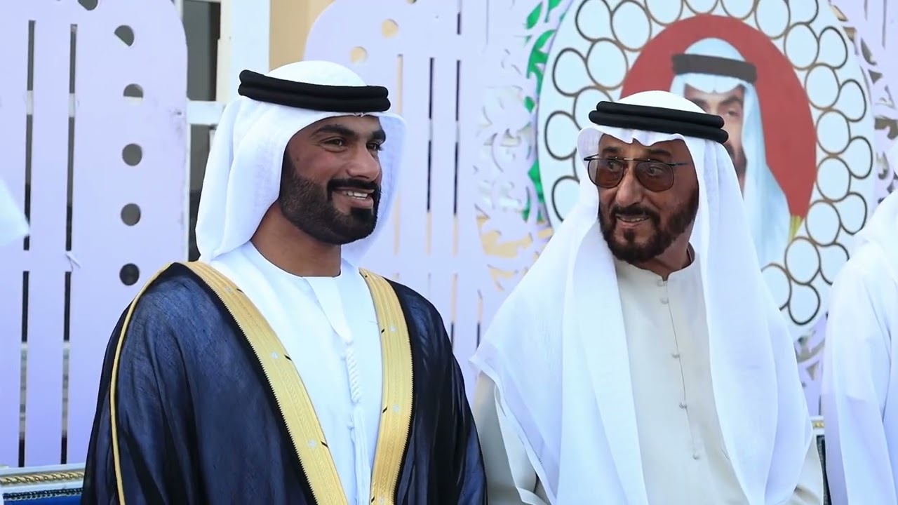 نائب حاكم الشارقة و  راشد بن حميد النعيمي و فيصل بن سلطان القاسمي يحضرون حفل زفاف محمد الهوني