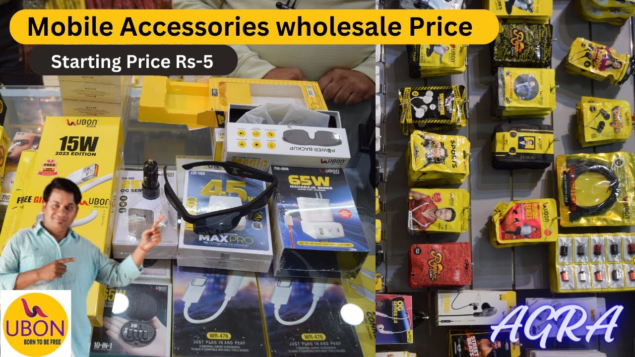 Mobile Accessories wholesale market in Agra & Charger मात्र ₹60 से शुरू  Shah Market Agra #ubon