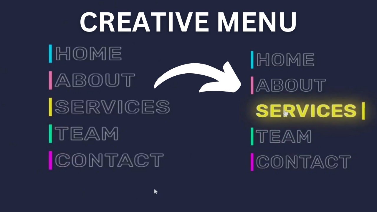 Css Creative Menu Hover Text Animation Effects | Amazing Animation Text Using Html & Css