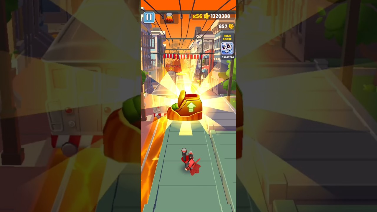 Subway surfers floor is lava🌋 no floor challenge Jumping shoes #subwaysurfers #shorts