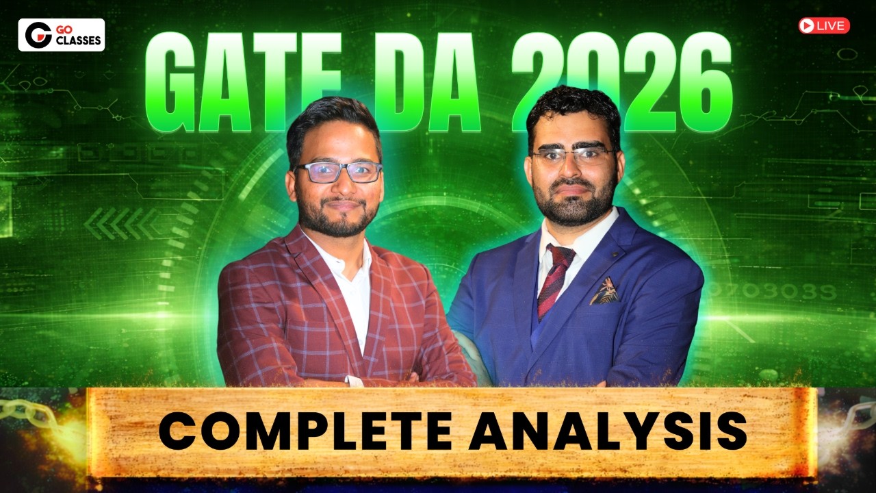 GATE DA 2026 : Complete Analysis | All 65 Questions(Memory Based), Answers, Difficulty Level, CutOff