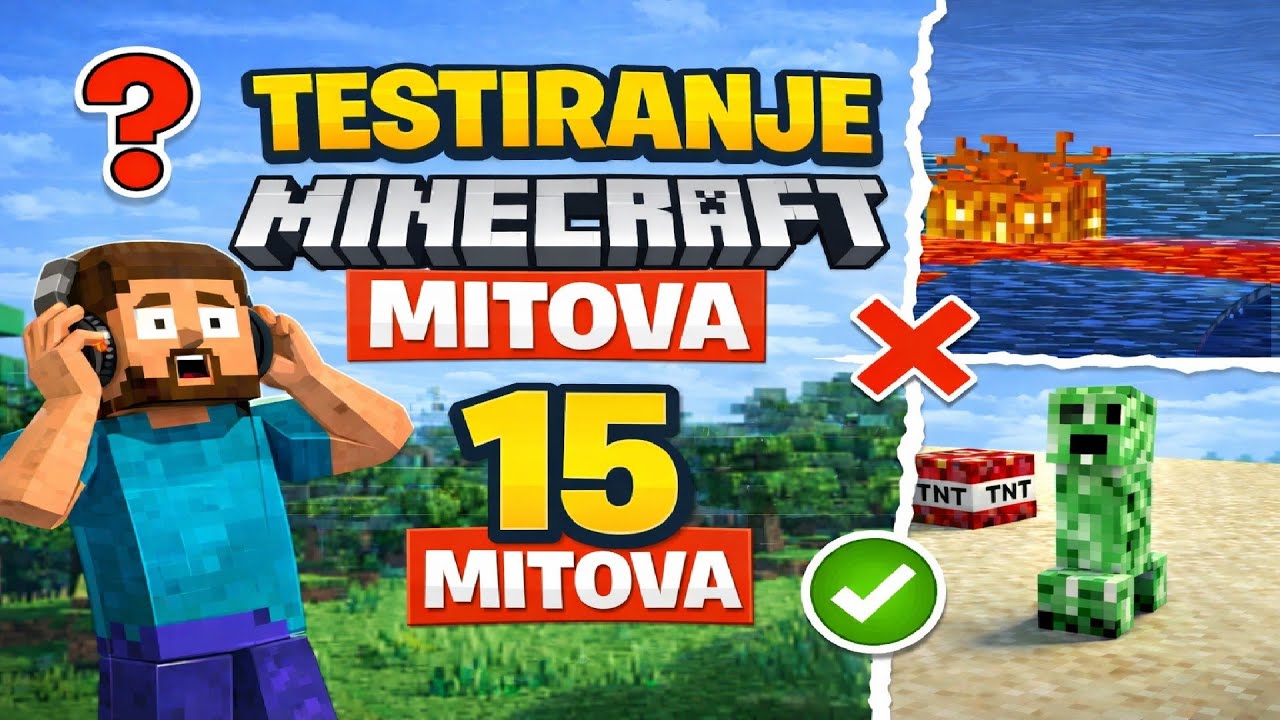 TESTIRAO SAM 15 MINECRAFT MITOVA… NISAM OČEKIVAO OVO 😱