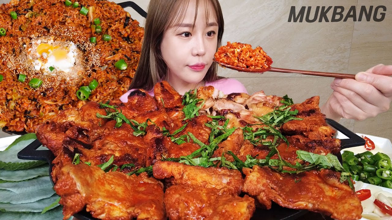 SUB) 통으로 먹는 춘천닭갈비🔥( ft.밥 세공기 넣고 볶음밥까지) 먹방 SPICY DAKGALBI STIR-FRIED CHICKEN REAL SOUND ASMR MUKBANG