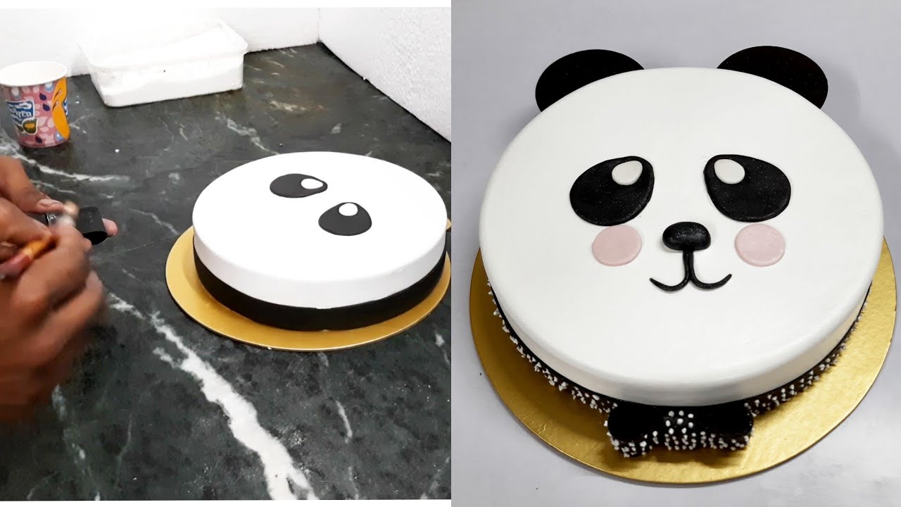 How to make panda cake || sugar paste cake
