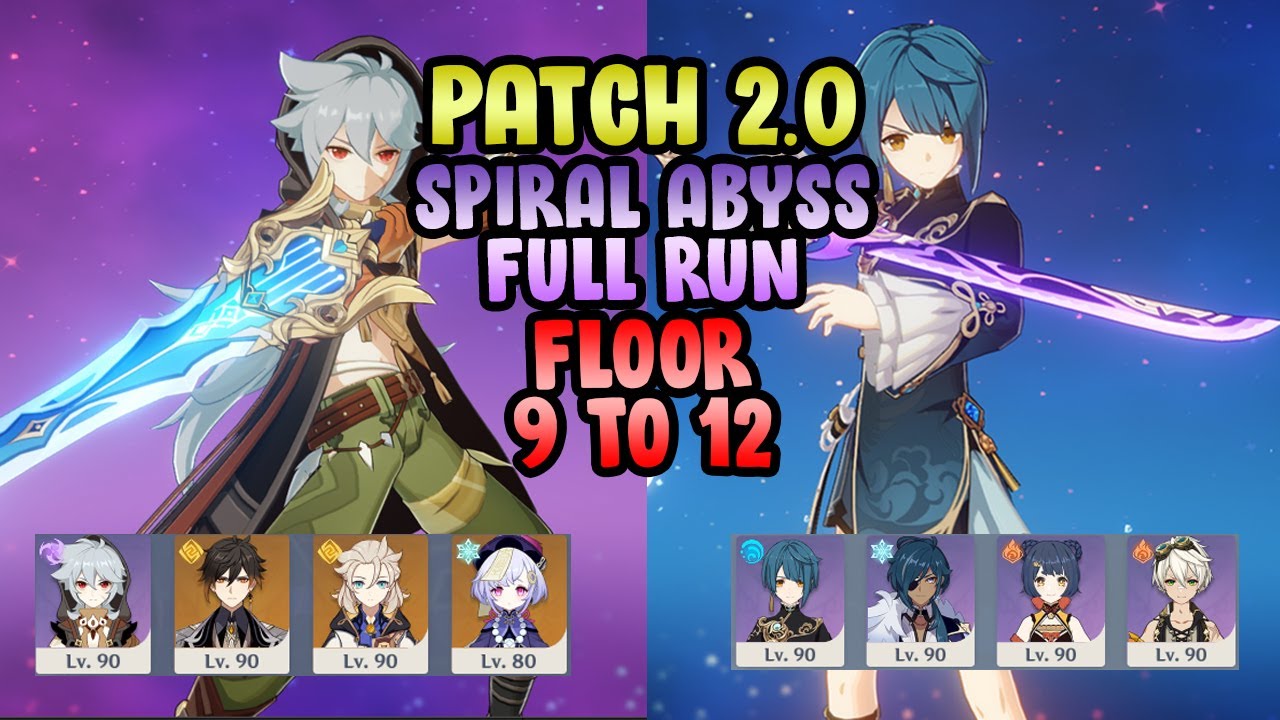 Razor and Xingqiu DPS - Patch 2.0 Spiral Abyss Floor 9 to 12 Full run