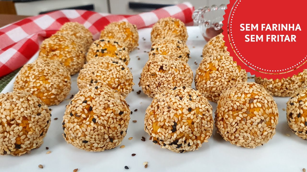 Bolinho de BATATA DOCE com FRANGO! SEM FARINHA! Sem glúten e sem lactose