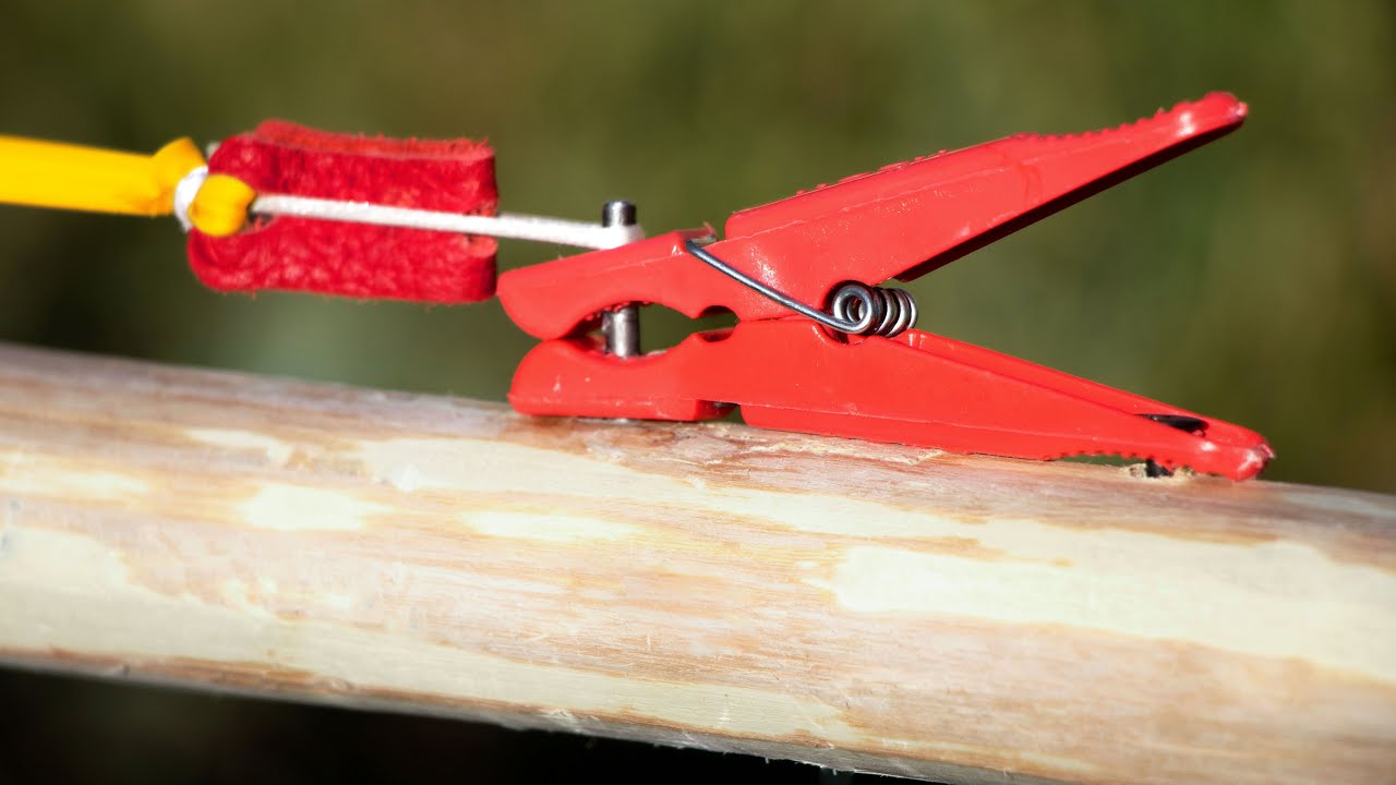 DIY Clothes Peg Slingshot - One Nail Used