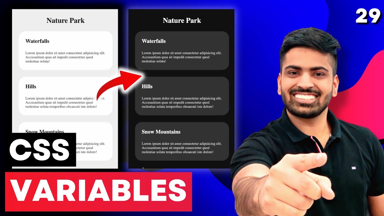 CSS Variables | Toggle to the Dark Mode using CSS Variables | Complete Web Development Course #29