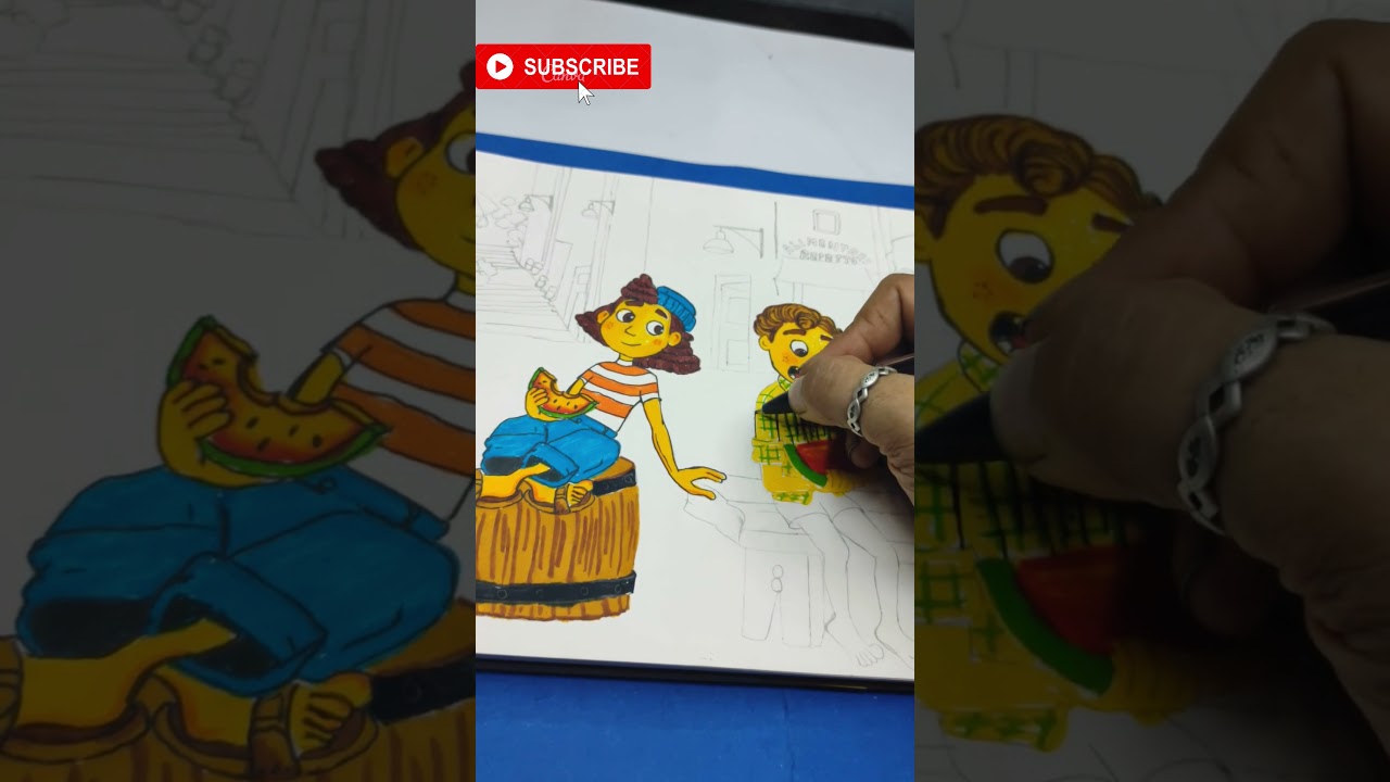 Disney Pixar Luca fan art #shorts #youtubeshorts #disney #pixarluca #camlin #brushpen #1minutevideo