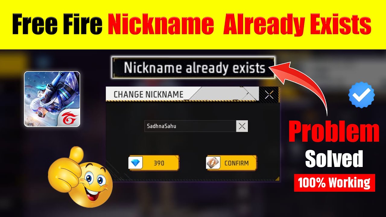 free fire nickname already exists problem | how to solve nickname already exists problem free fire