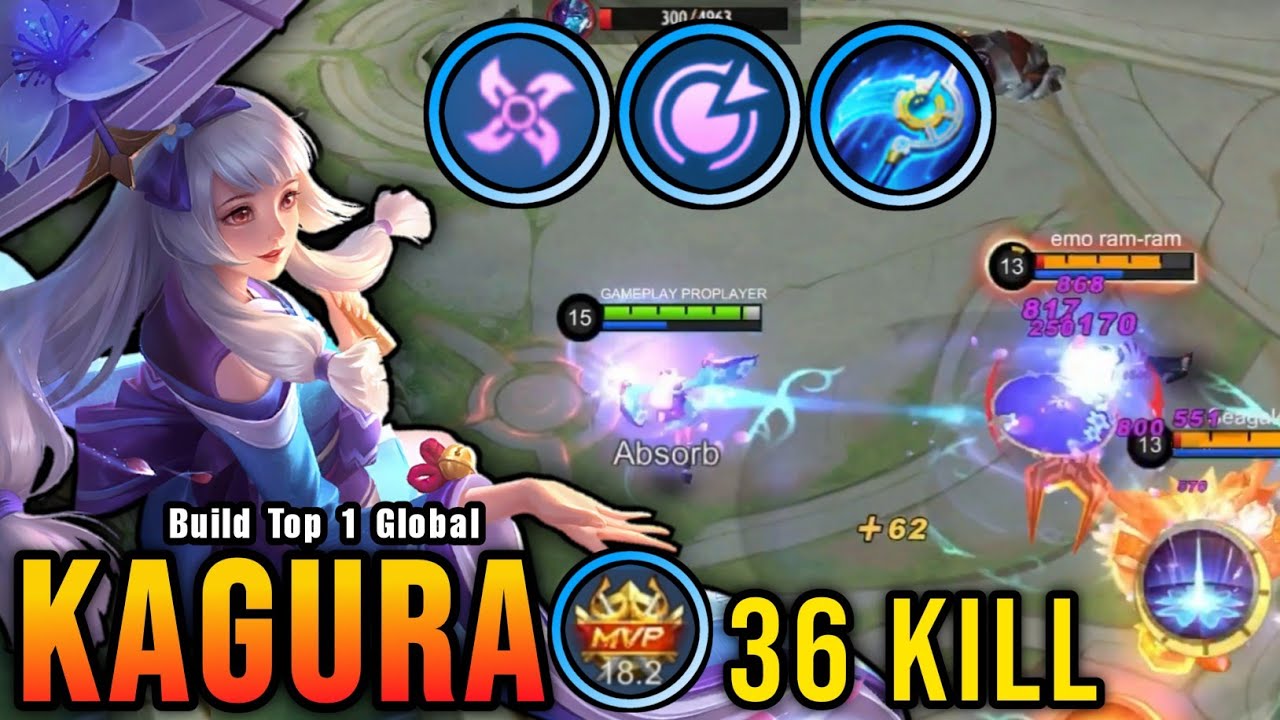 36 Kills!! Best Kagura One Shot Build and Emblem!! - Build Top 1 Global Kagura ~ MLBB