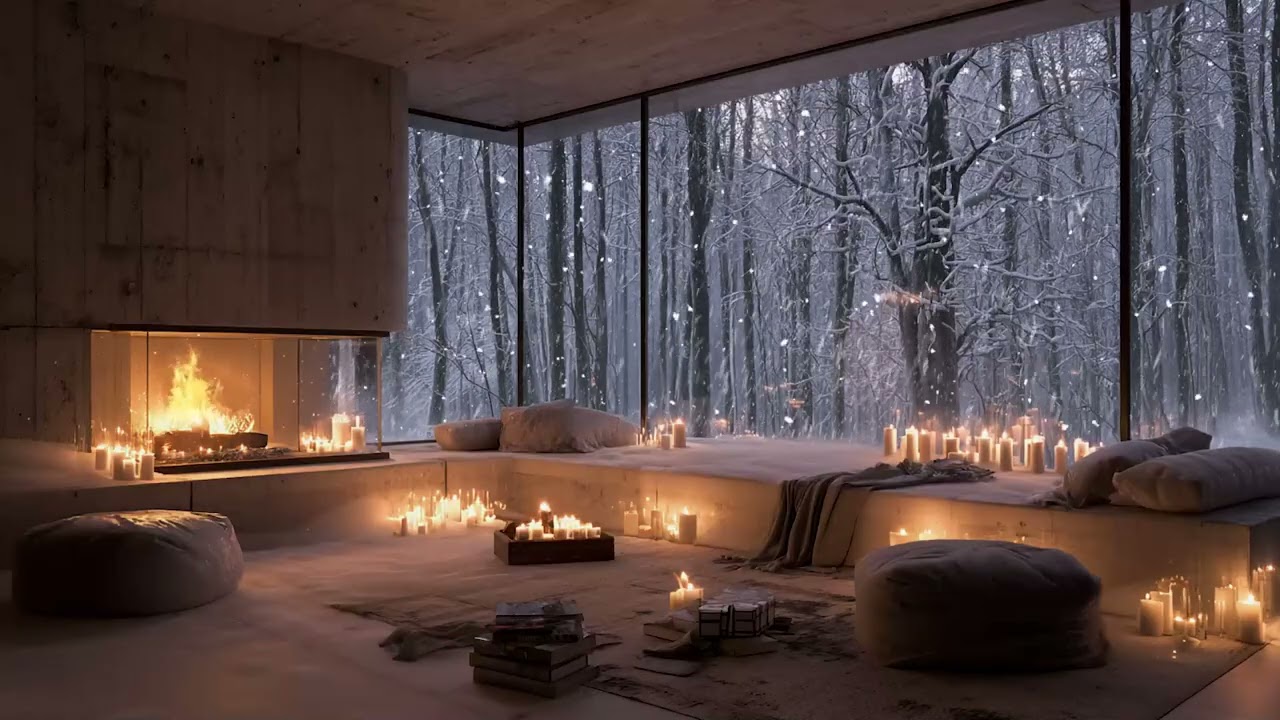 🎹🌨Tranquil Snow Piano | Winter Night Focus Ambience