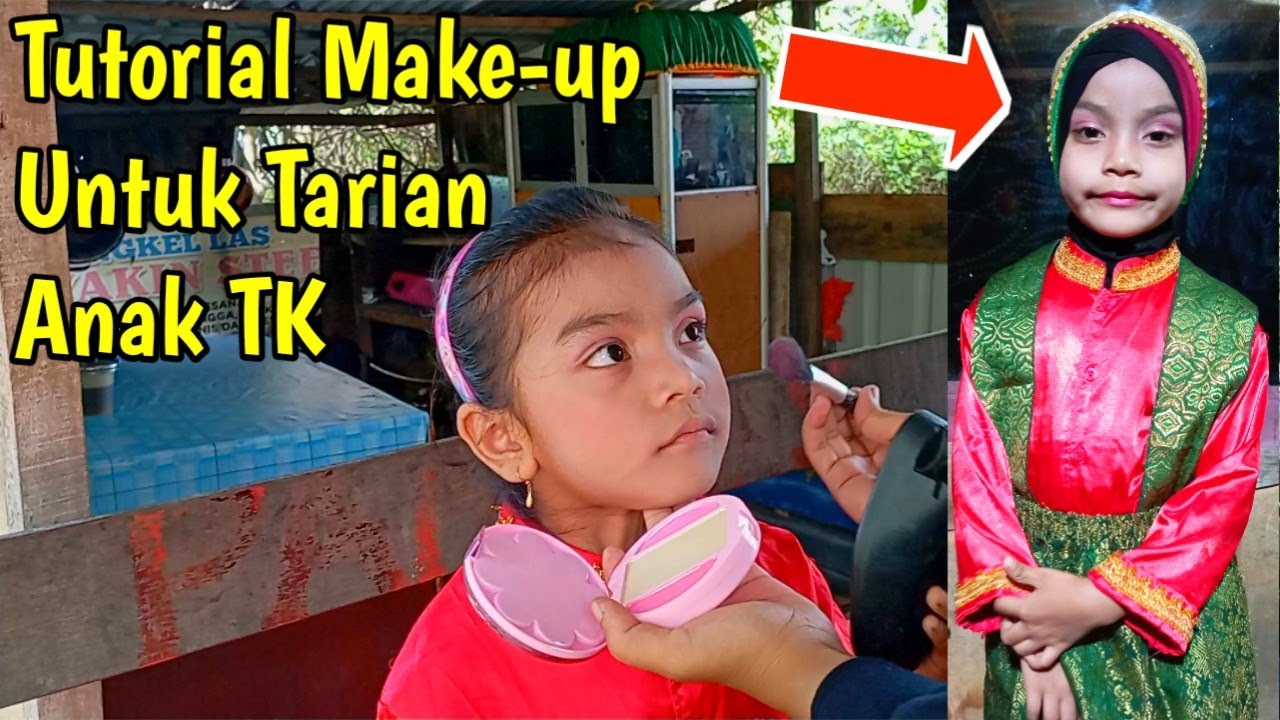 Tutorial Make-up untuk Tarian anak-anak TK/ SD || Make-up anak kecil sederhana