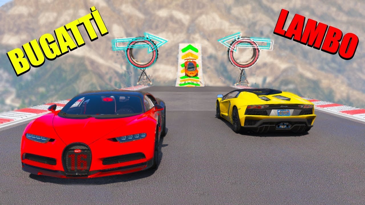 1000 Beygir Arabalar Taklalı Uçma Parkurunda - GTA 5