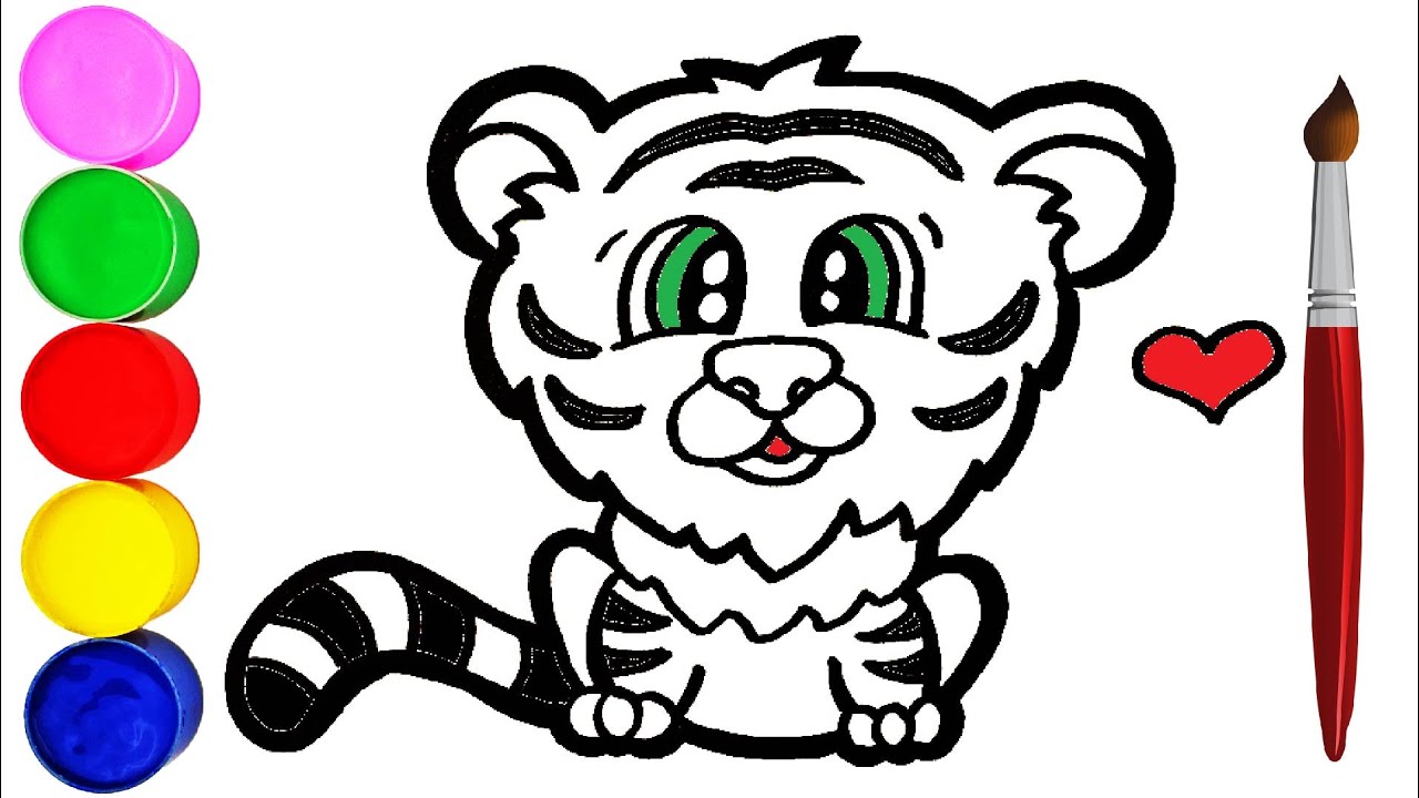 Tiger Zeichnen und Malen für Kinder