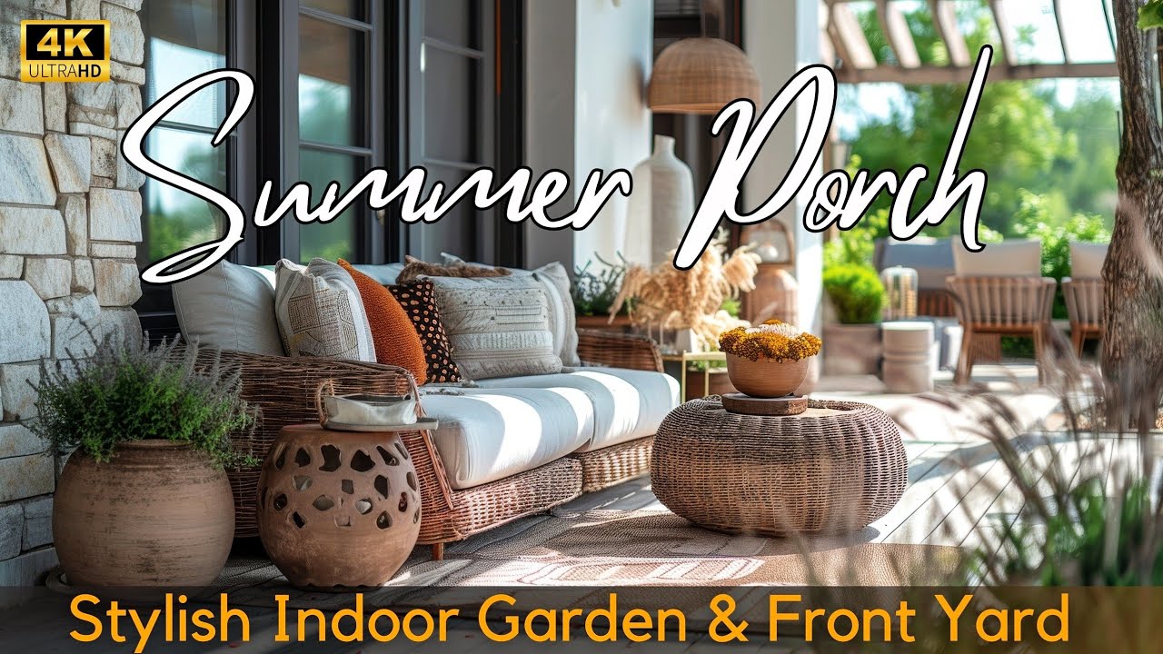 Summer Porch Retreat: Transform Your Small Space with Stylish Indoor Garden & Front Yard Landscaping