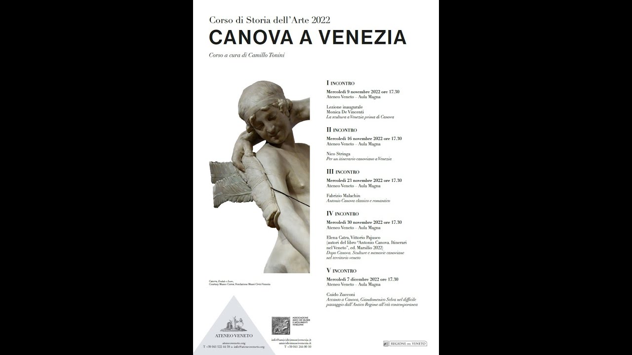 Corso di Storia dell’Arte 2022 –  Canova a Venezia - I lezione