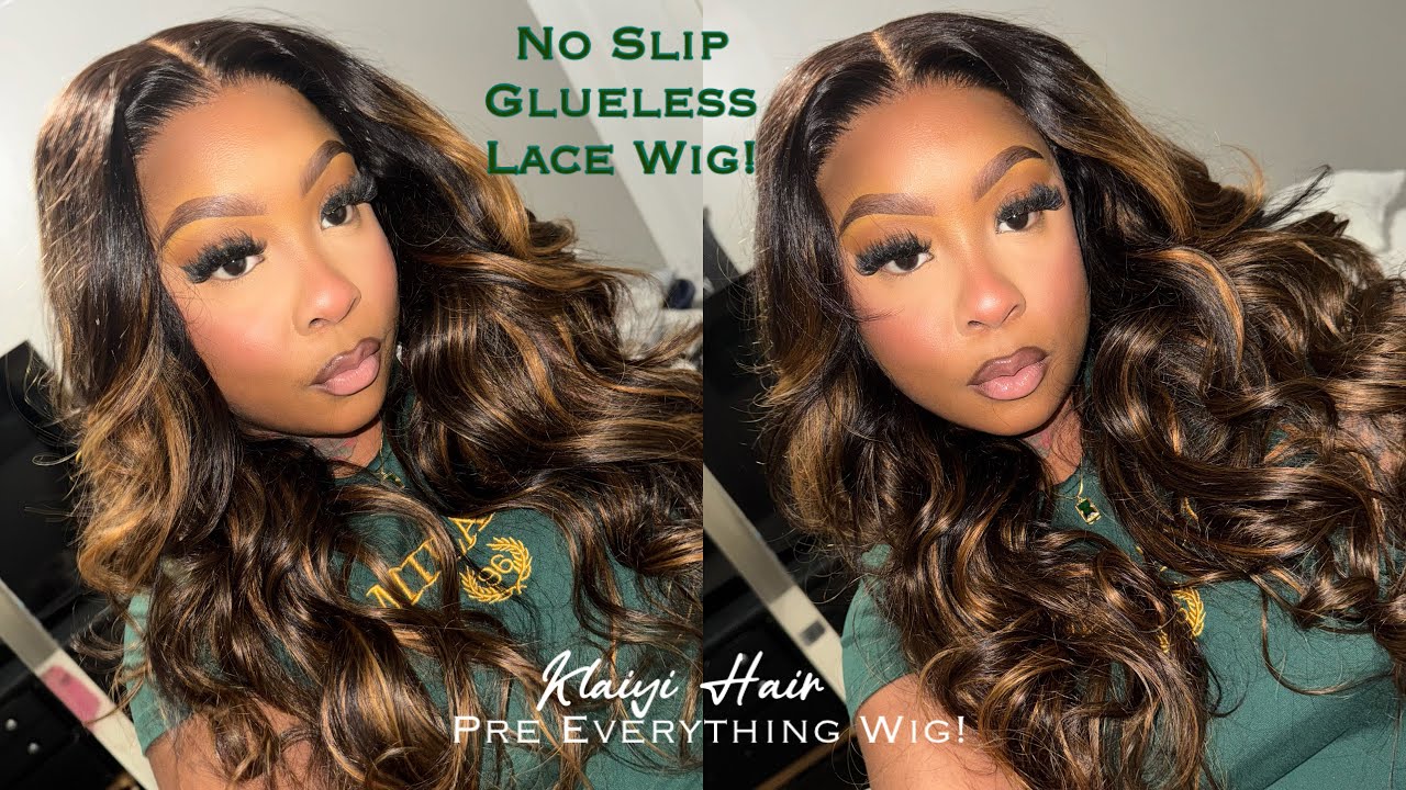 Идеальный осенний цвет! Модернизированный парик No Slip 7*5 Balayage Highlight Body Wave без клея...