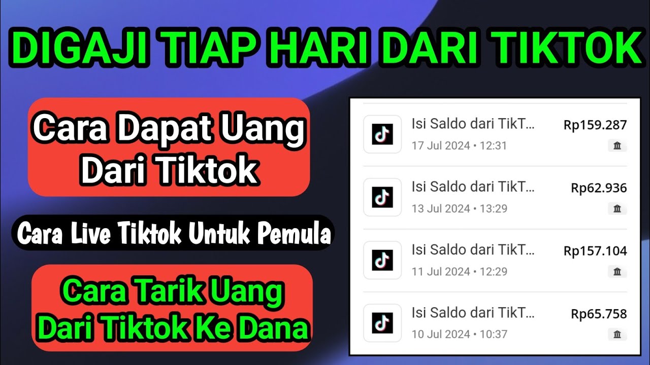 Digaji Tiap Hari Dari Tiktok || Cara Live Tiktok Untuk Pemula 2024