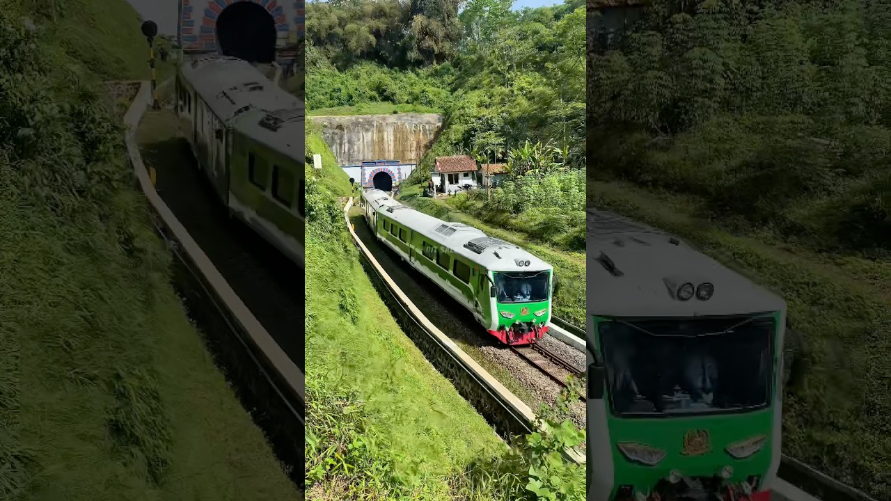 Kereta Unik keluar dari terowongan sasaksaat‼️ #keretaistimewa #railway #railfans #terowongan