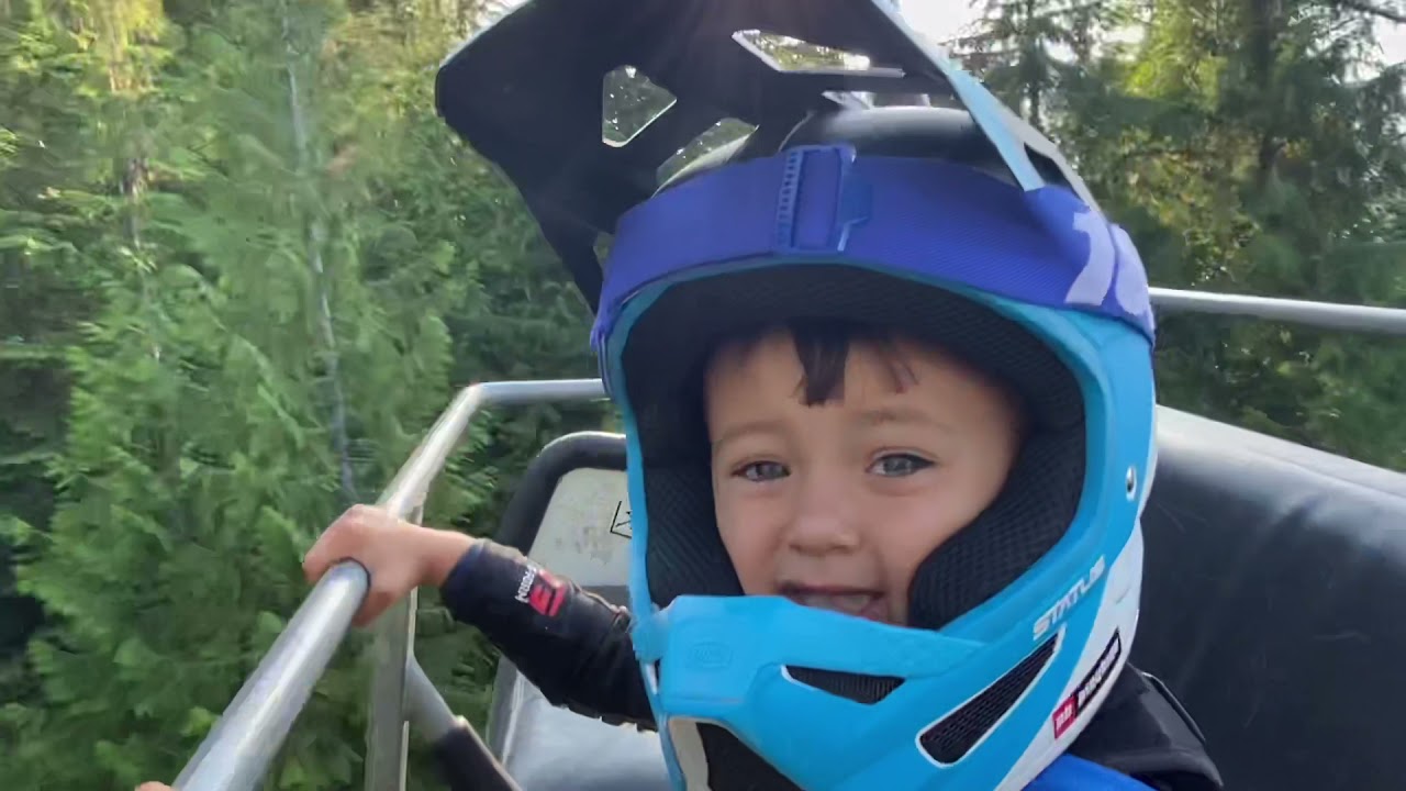 Youngest kid to ride Whistler bike park! Freshly 3yr old @kashius.alexander even hit crank it up!