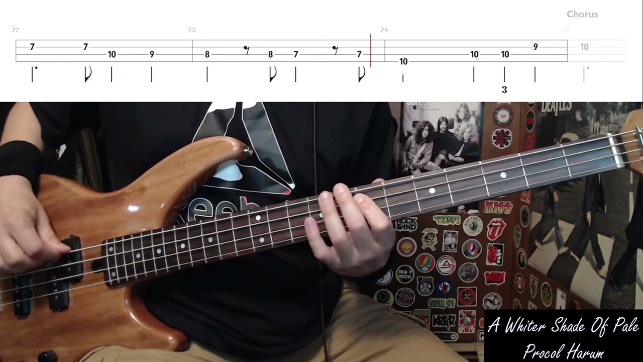 A Whiter Shade Of Pale by Procol Harum - Bass Cover with Tabs Play-Along