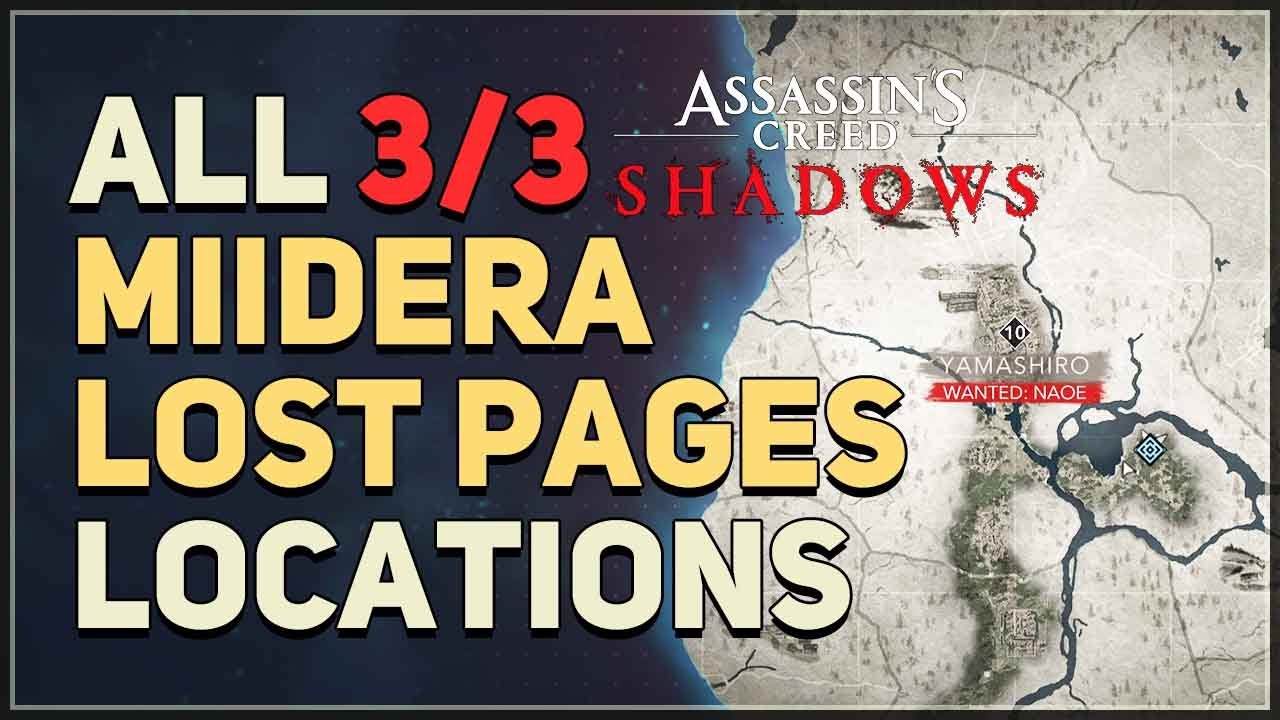 All Miidera Lost Pages Locations Assassin's Creed Shadows