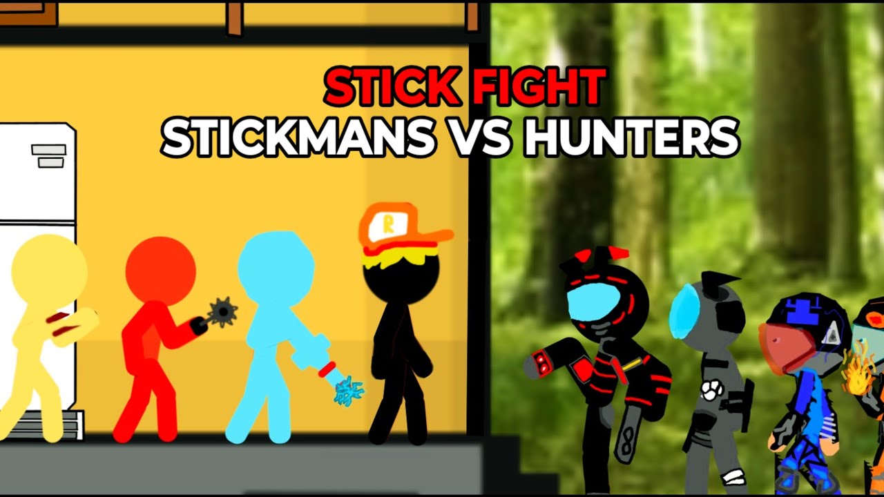 Stickmans vs Hunters (Drawing Cartoons 2)