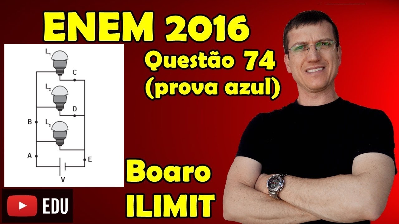 ENEM 2016 - QUESTÃO 74 - FÍSICA - PROVA AZUL - Prof  Boaro ILIMIT EDUCATION