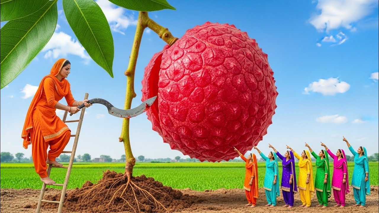 &ldquo;Village Giant Glass Bowl Layered Strawberry LITCHI Fun!&rdquo; 🍓🍐