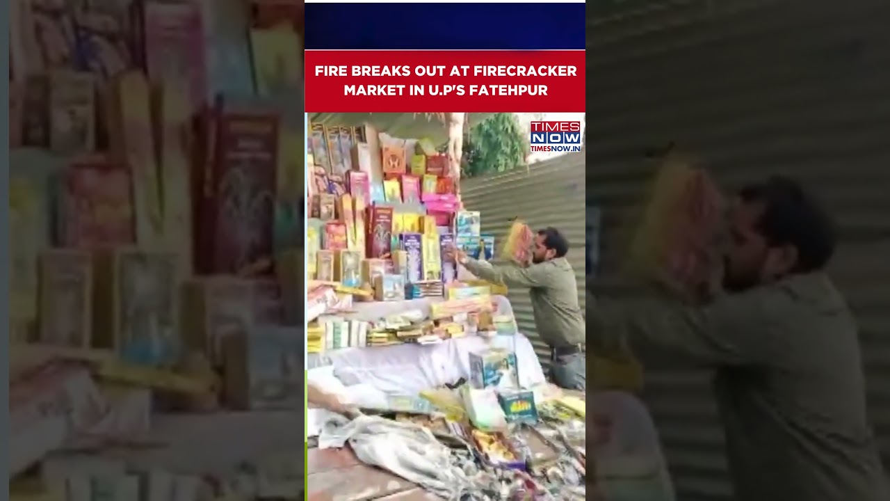 Uttar Pradesh: Massive Fire Breaks Out At Firecracker Market In Fatehpur #shorts #viralvideo