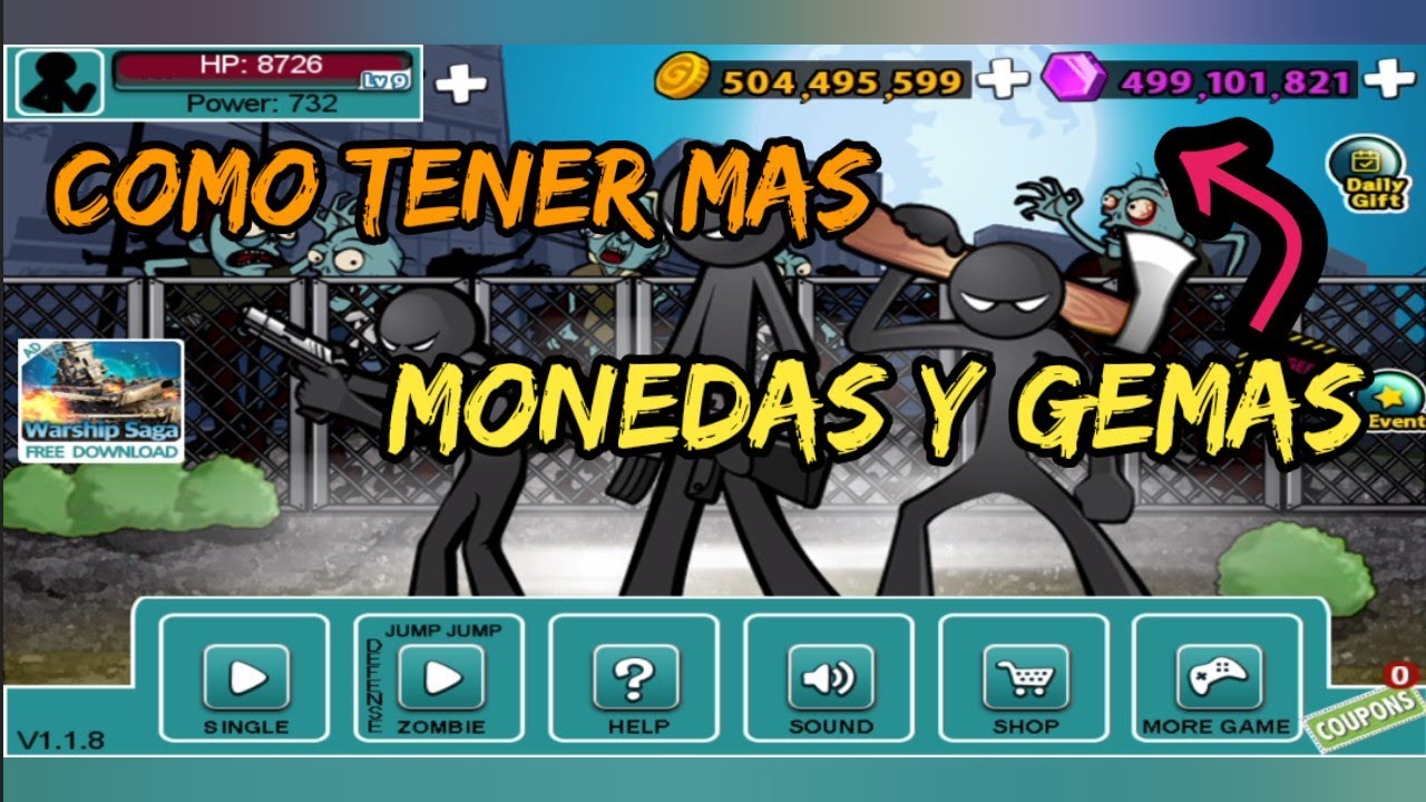 Como tener mas MONEDAS y GEMAS en ANGER OF STICK 5 zombie