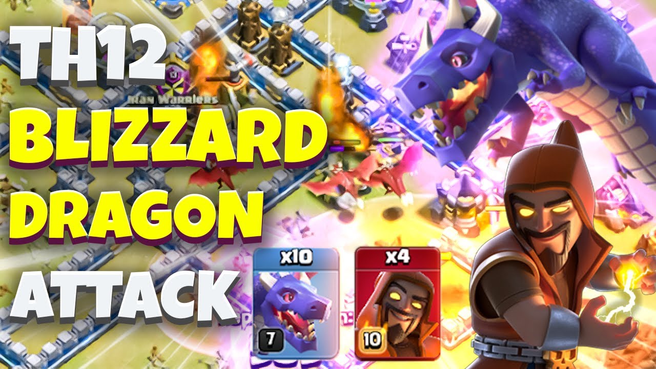 INCREDIBLE ARMY!! Th12 Blizzard Dragon Attack | Best Th12 Attack