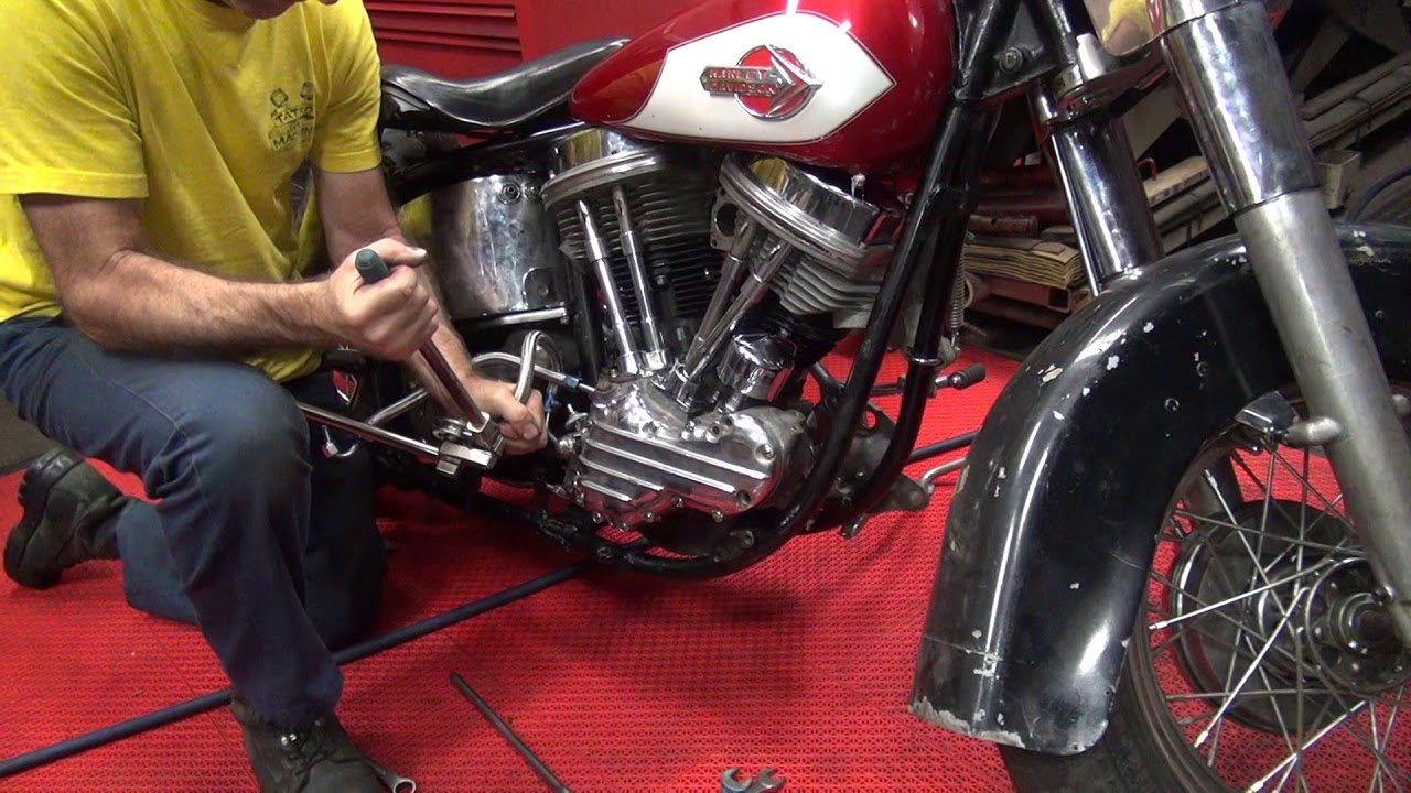 #112 1950 & 1959 panhead bike mock-up harley parts hunting at tatro machine shop tour