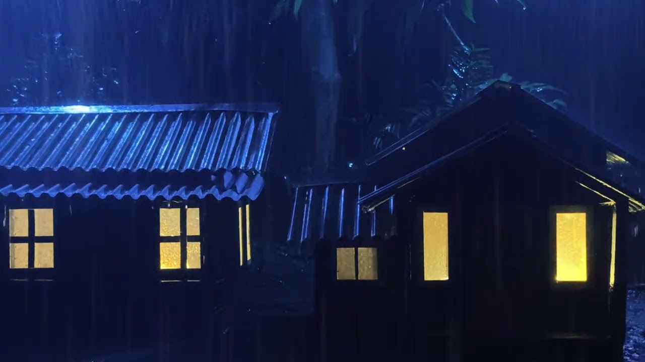 No Ads Rain Sounds for Sleeping - ASMR Extreme Rain On Tin Roof for Chronic Insomnia Relief