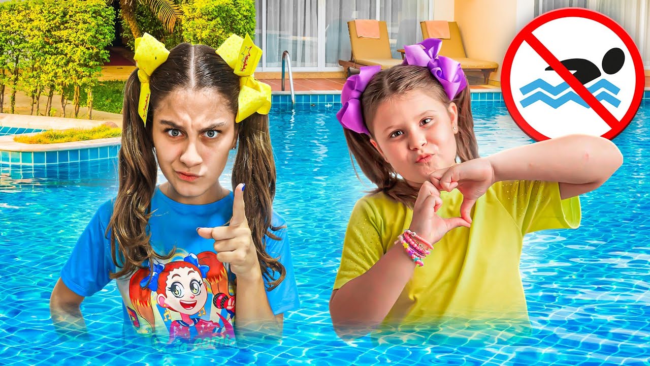 REGRAS DE CONDUTA PARA CRIANÇAS E CACHORROS NA PISCINA - Mileninha Learn Rules for Children in Pool