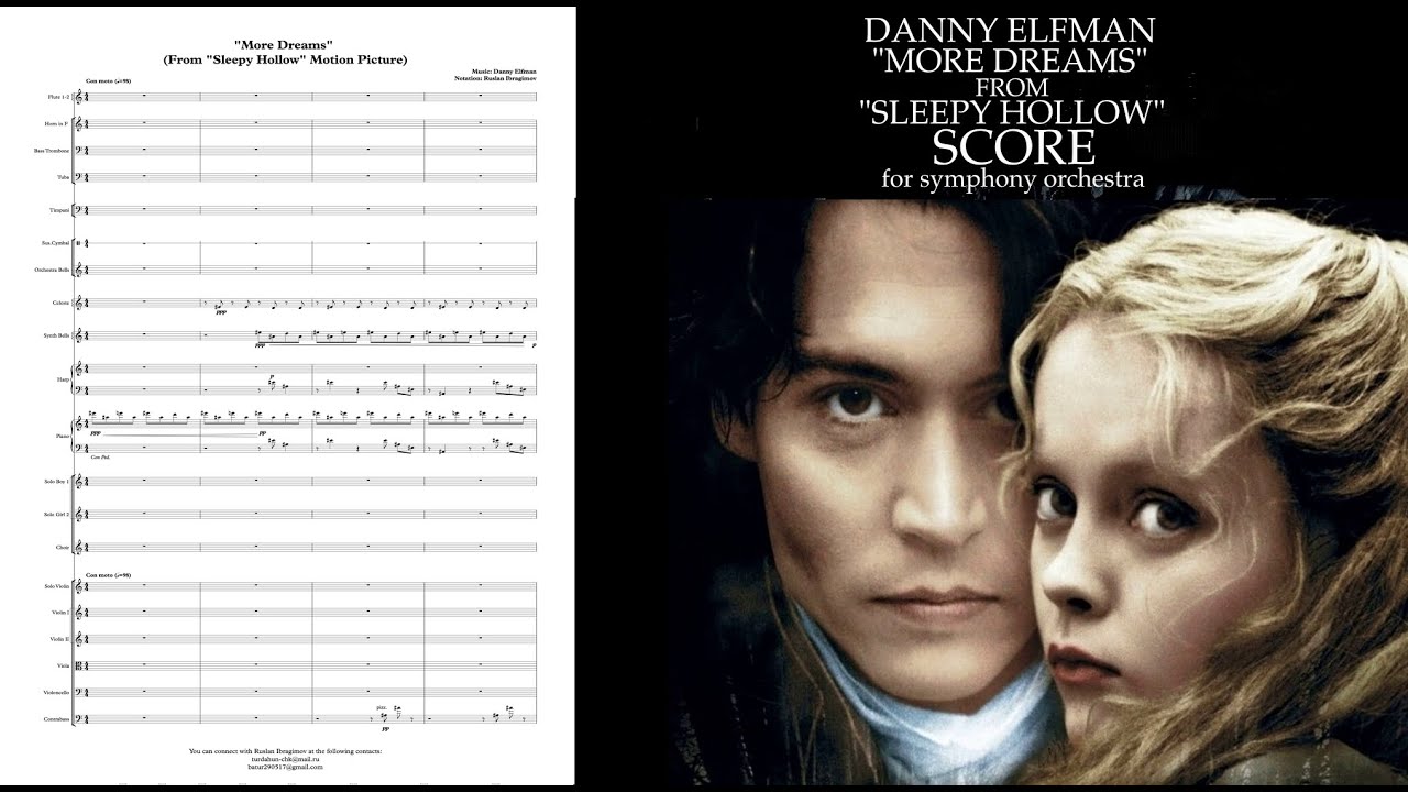 Danny Elfman -"More Dreams" from "Sleepy Hollow" Motion Picture. Score (Music Transcription).