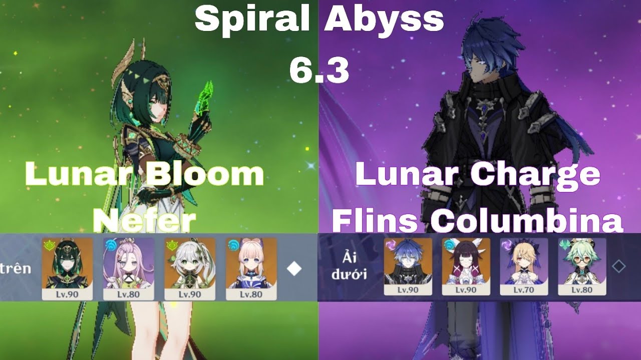 New Spiral Abyss 6.3| Lunar Bloom C0 Nefer & Lunar Charge C0 Flins C0 Columbina| Genshin Impact